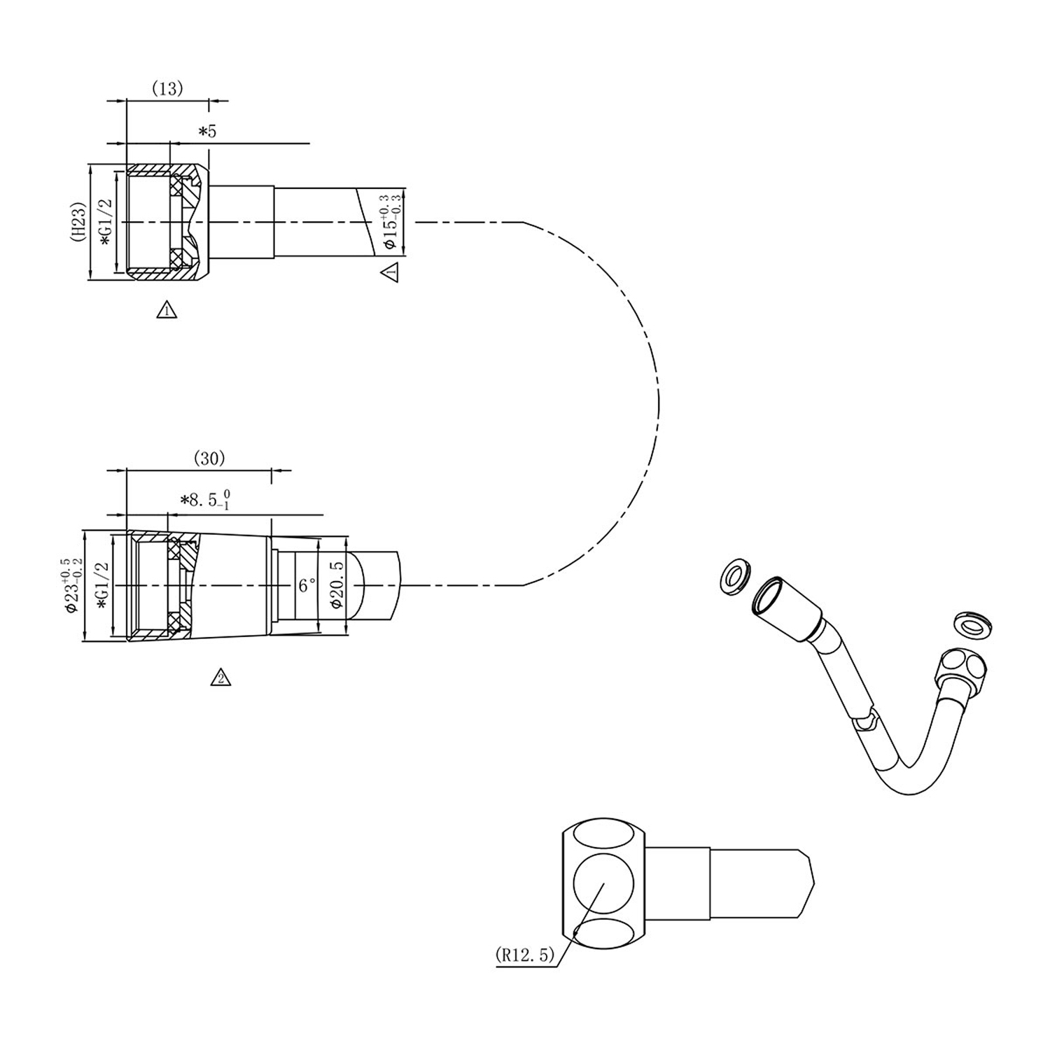 Душевой комплект Vincea Inspire VSFW-3I21MT1GM, встраиваемый, цвет вороненая сталь