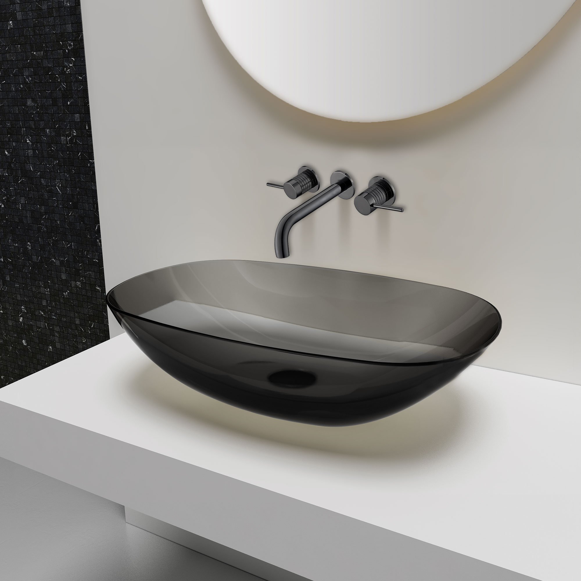Смеситель Vincea Groove VBFW-4G1GM для раковины, цвет вороненая сталь - фото 1
