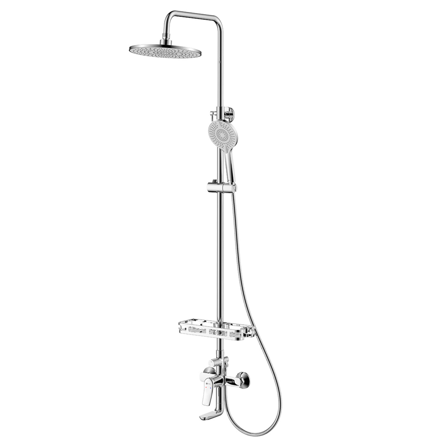 Душевая стойка Lemark Ortus LM11362C, с верхним душем, смесителем, цвет хром