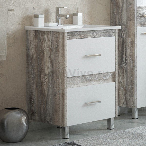 Мебель для ванной Corozo Верона 75, цвет белый / антик