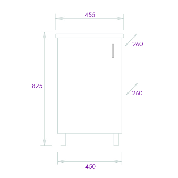 Тумба под раковину Тимбер 45, напольная, цвет белый матовый / дуб сонома - фото 1