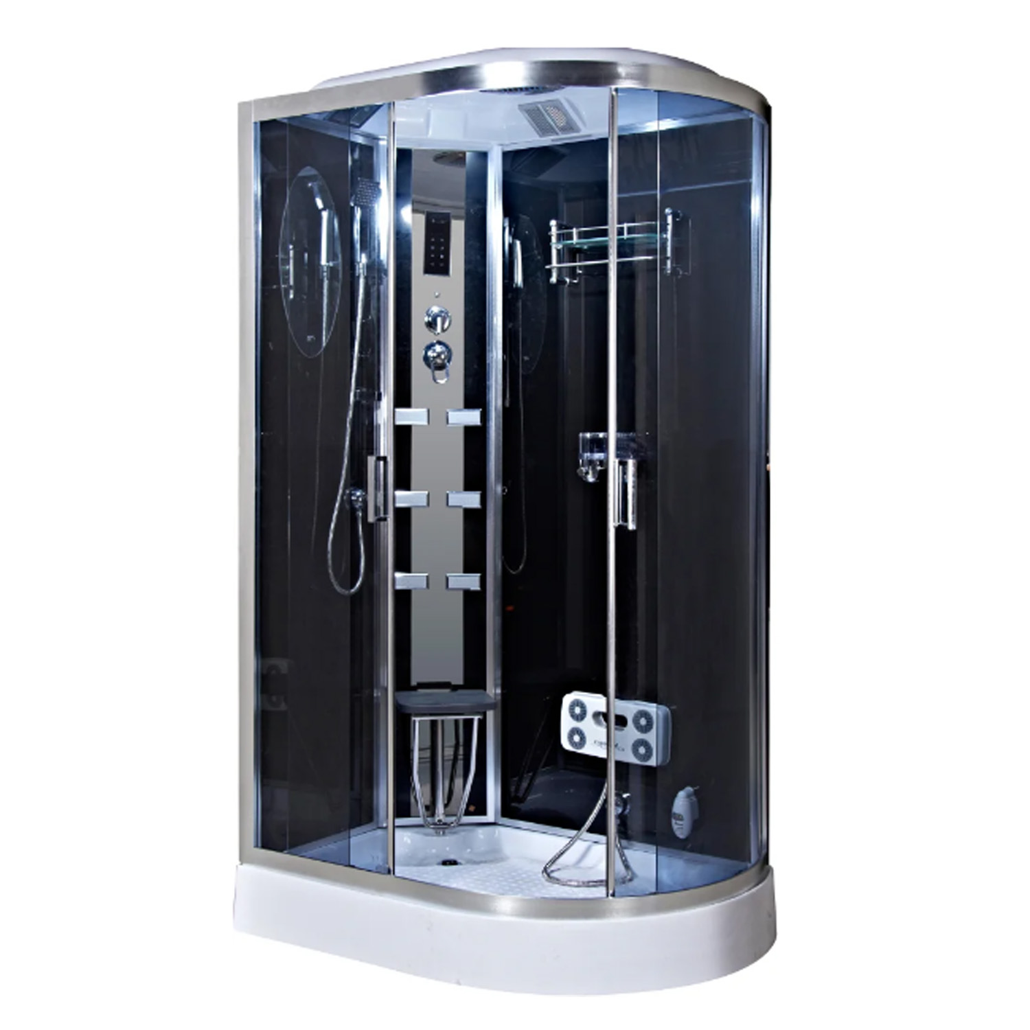 Душевая кабина Niagara Ultra NG-903-01 L 120х80, левая, стекло тонированное, профиль хром, с крышей, с гидромассажем, с пультом управления - фото 1