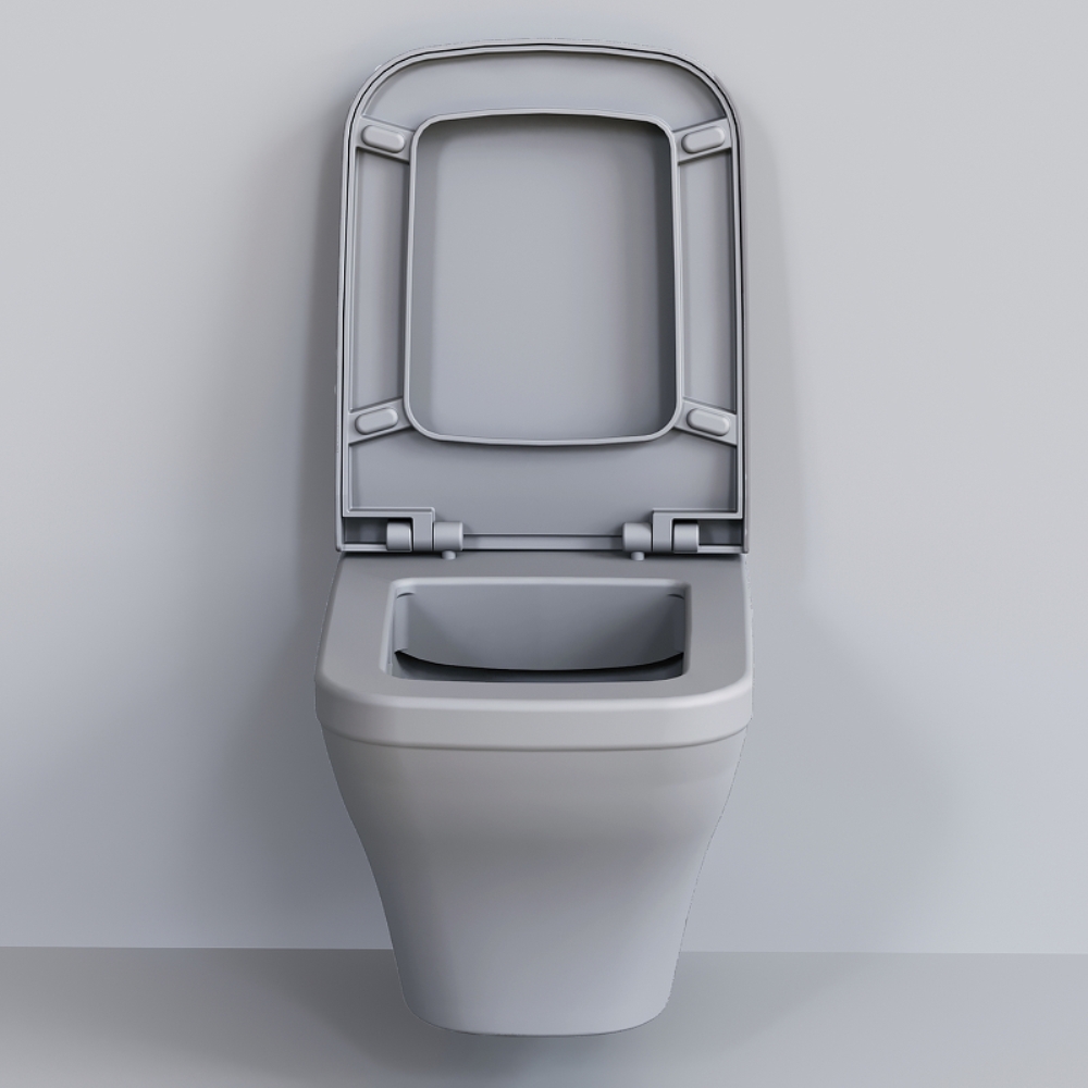 Унитаз Ambassador Benefit 203T20301R-202T20301 подвесной, безободковый, с сиденьем микролифт, цвет серый матовый - фото 1