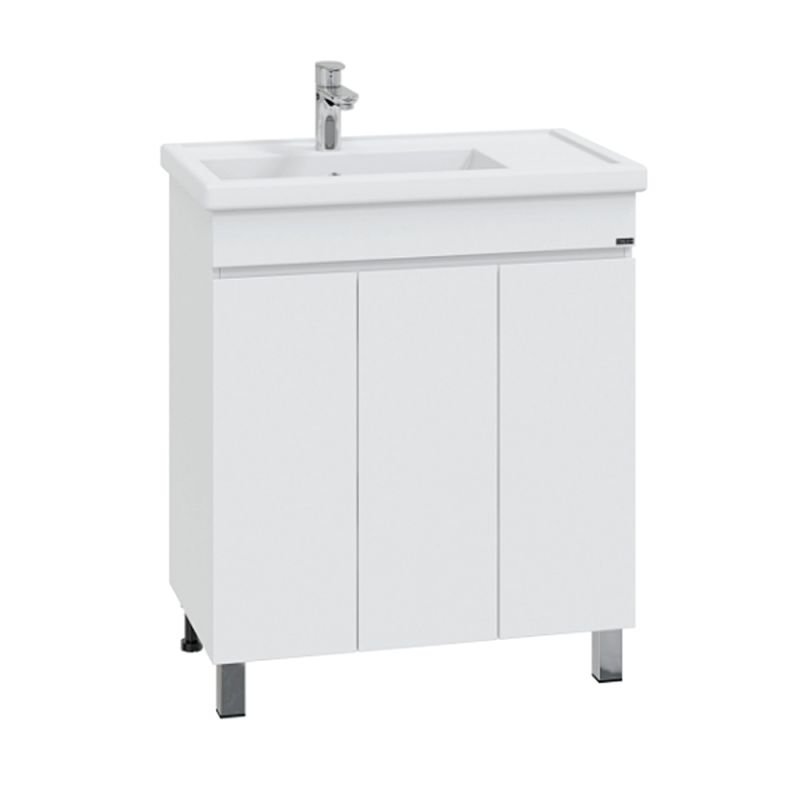 Тумба под раковину Санта Марс 80 напольная, с 3 дверцами, цвет белый - фото 1