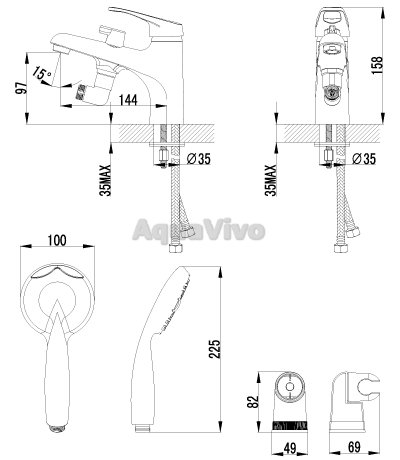 Смеситель Lemark Omega LM3115C для ванны