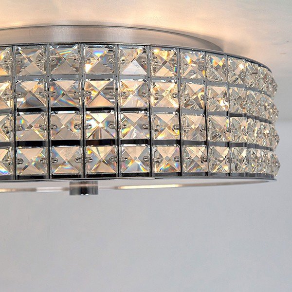 Потолочный светильник Citilux Портал CL324151, арматура хром, плафон стекло / хрусталь прозрачный, 41х41 см