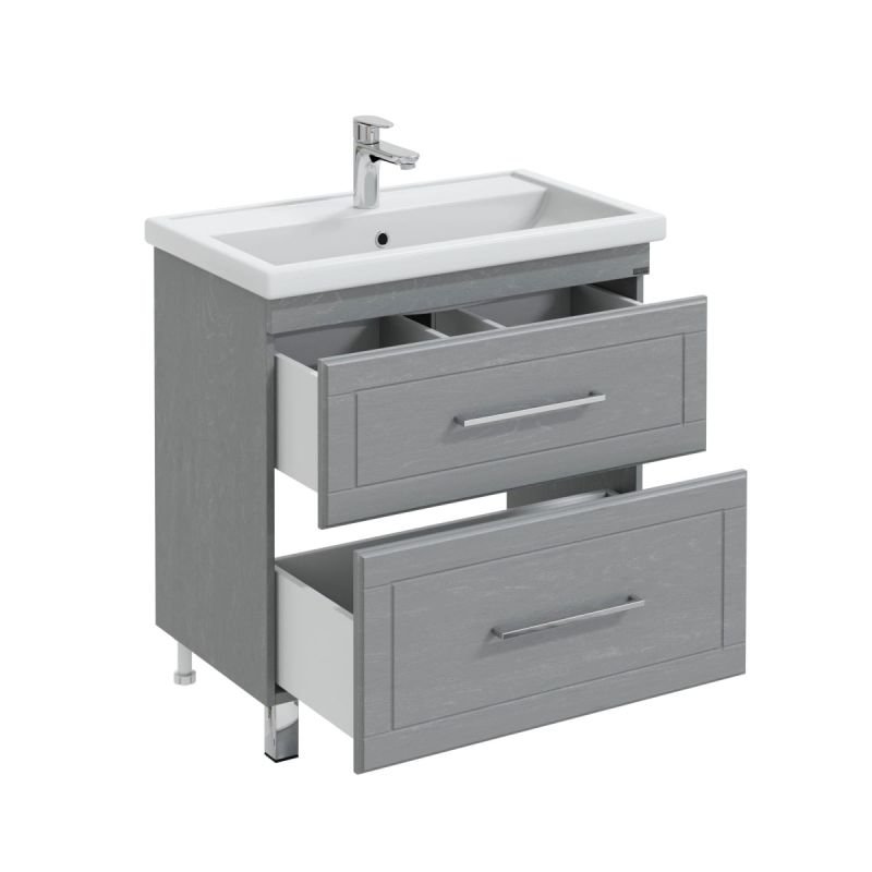 Тумба под раковину Санта Венера 80 напольная, цвет дуб серый - фото 1