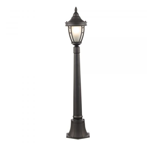 Уличный светильник Maytoni Rivoli O026FL-01B, арматура черная, плафон стекло / металл прозрачный / черный