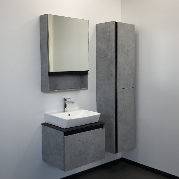 Мебель для ванной Comforty Эдинбург 60 с раковиной Comforty 9055RA-50, цвет бетон светлый