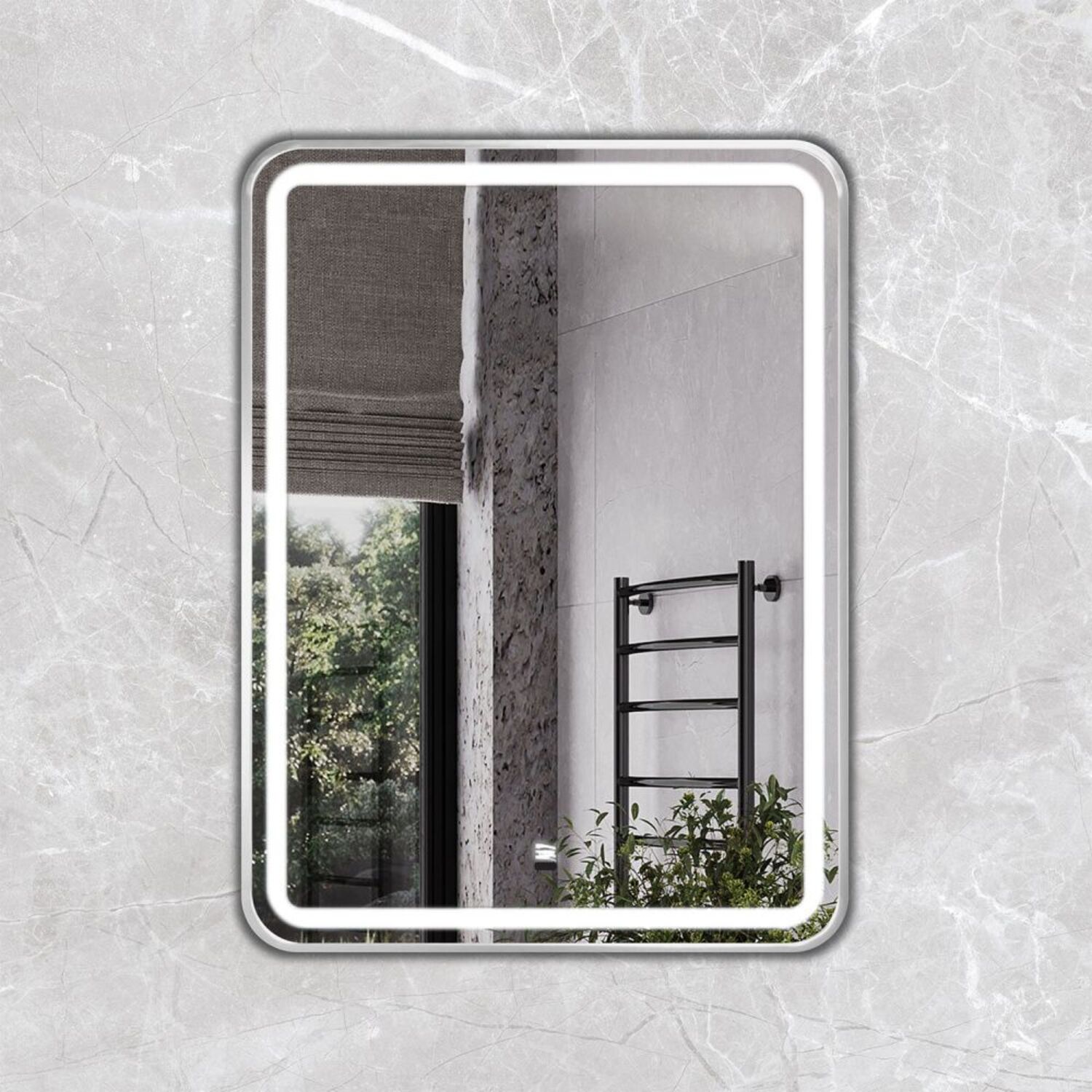 Зеркало Comforty Ситара 60, с подсветкой, цвет серебро