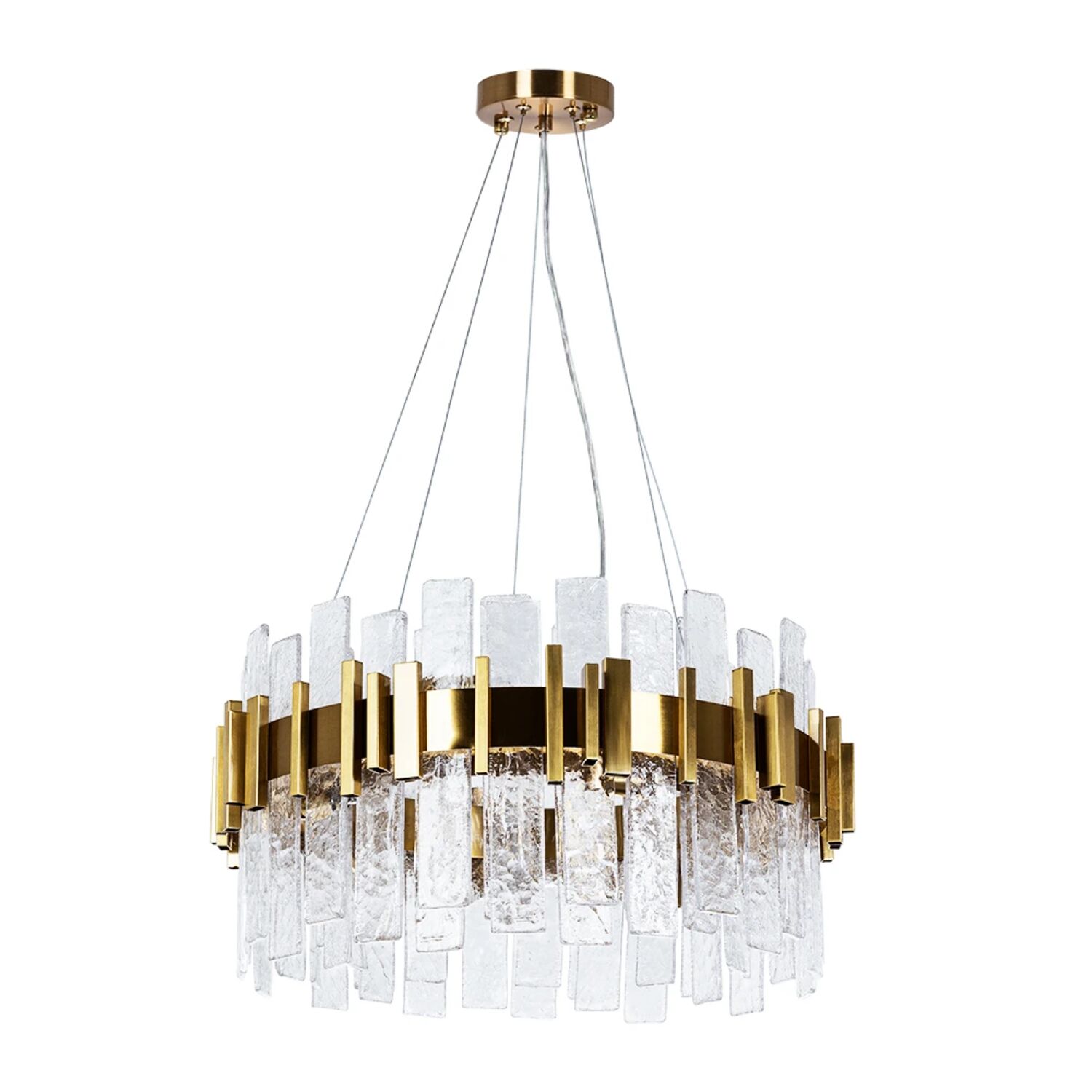 Подвесная люстра Arte Lamp Alya A1053SP-10PB, арматура полированная медь, плафон стекло прозрачное