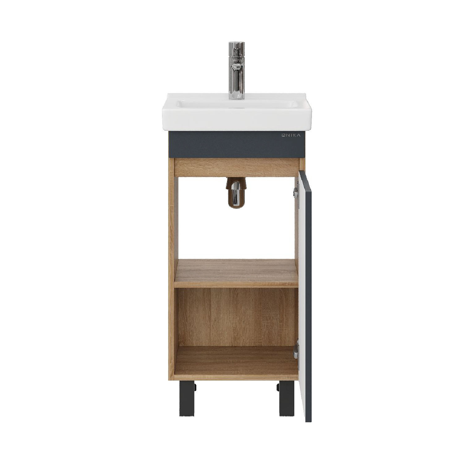 Мебель для ванной Оника Милтон Квадро 40, напольная, цвет серый / дуб сонома