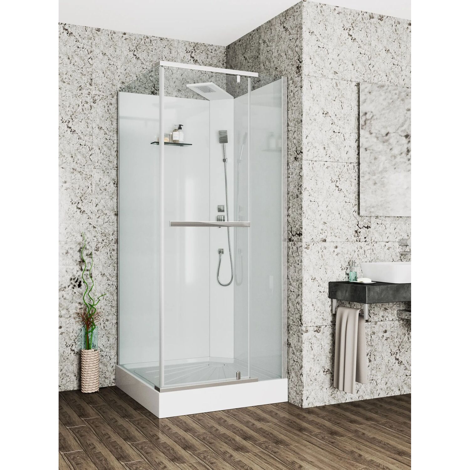 Душевая кабина CeruttiSPA Mimi 90T 90x90, стекло прозрачное, профиль хром, без крыши