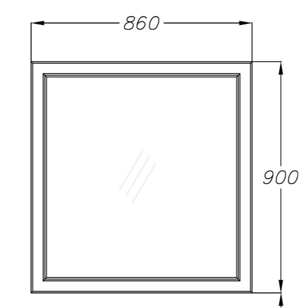 Зеркало Опадирис Омега 85x90, цвет слоновая кость - фото 1