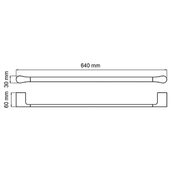 Полотенцедержатель WasserKRAFT Wiese K-8930, 64 см, цвет оружейная сталь