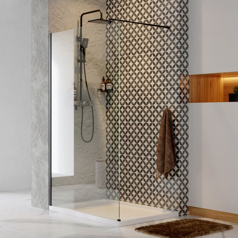 Душевая перегородка WasserKRAFT Abens 20W39 90х200, стекло прозрачное, профиль черный