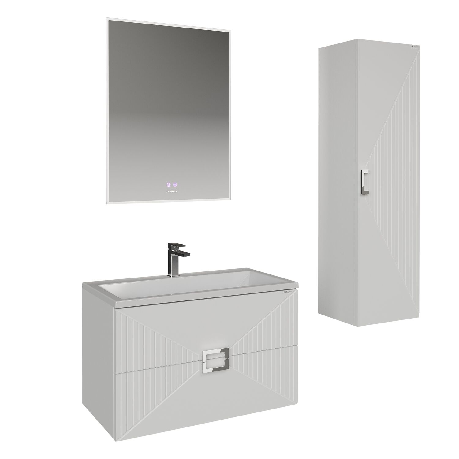 Шкаф-пенал Grossman Луксор 35, цвет белый матовый - фото 1