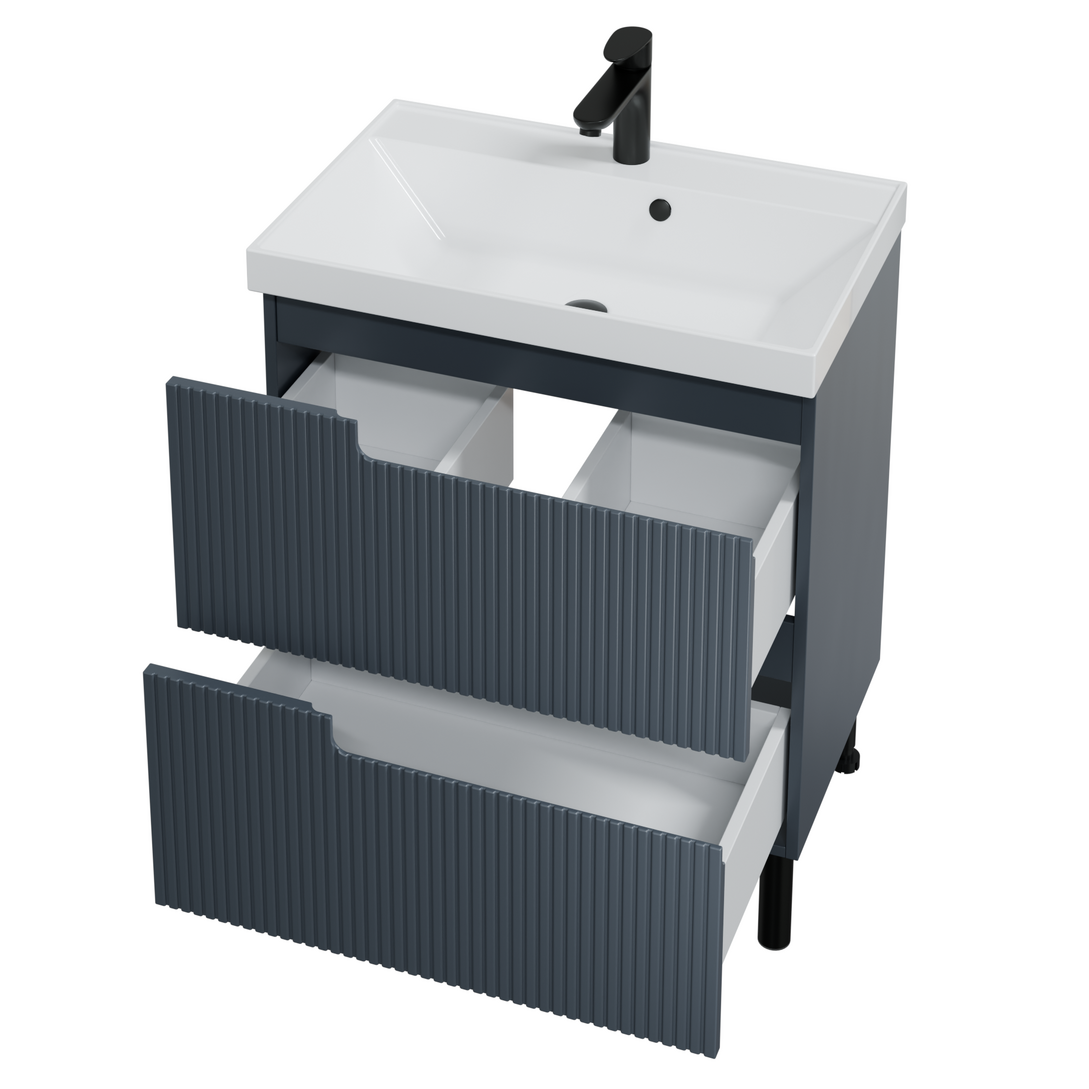 Тумба под раковину Санта Альтаир 70, напольная, 2 ящика, цвет графит матовый - фото 1