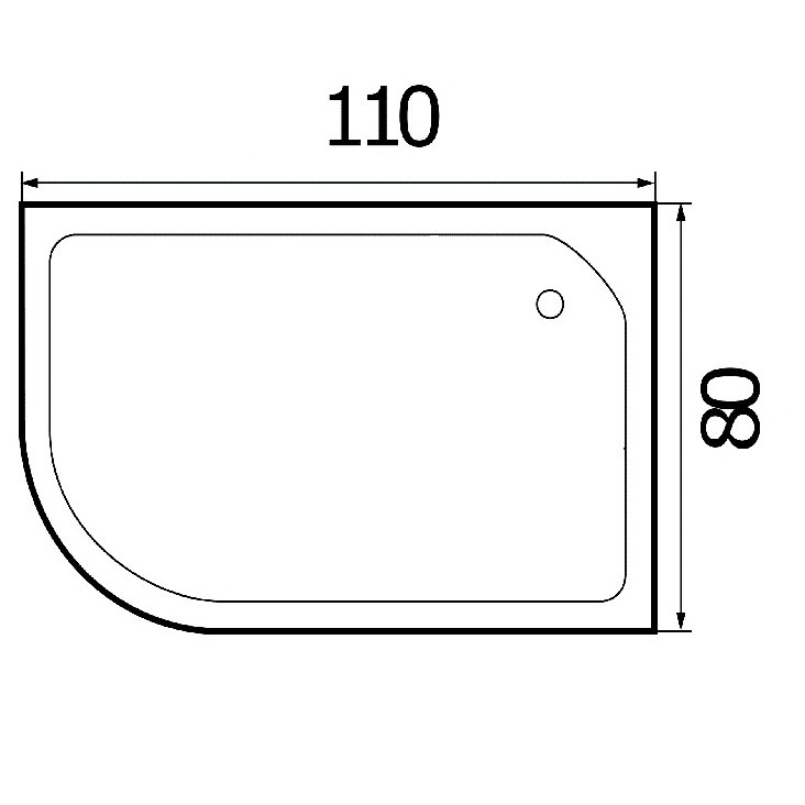 Поддон для душа Wemor 110/80/24 R 110x80, правый, ABS-пластик, цвет белый