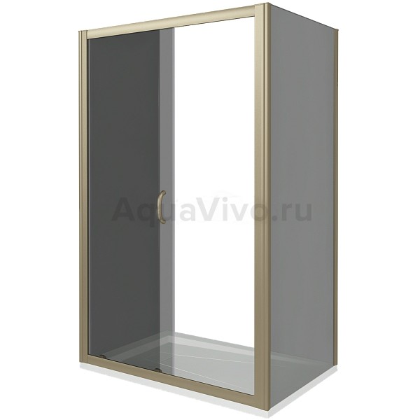Душевой уголок Good Door Jazze WTW+SP-B-BR 110x100, стекло тонированное, профиль бронза - фото 1