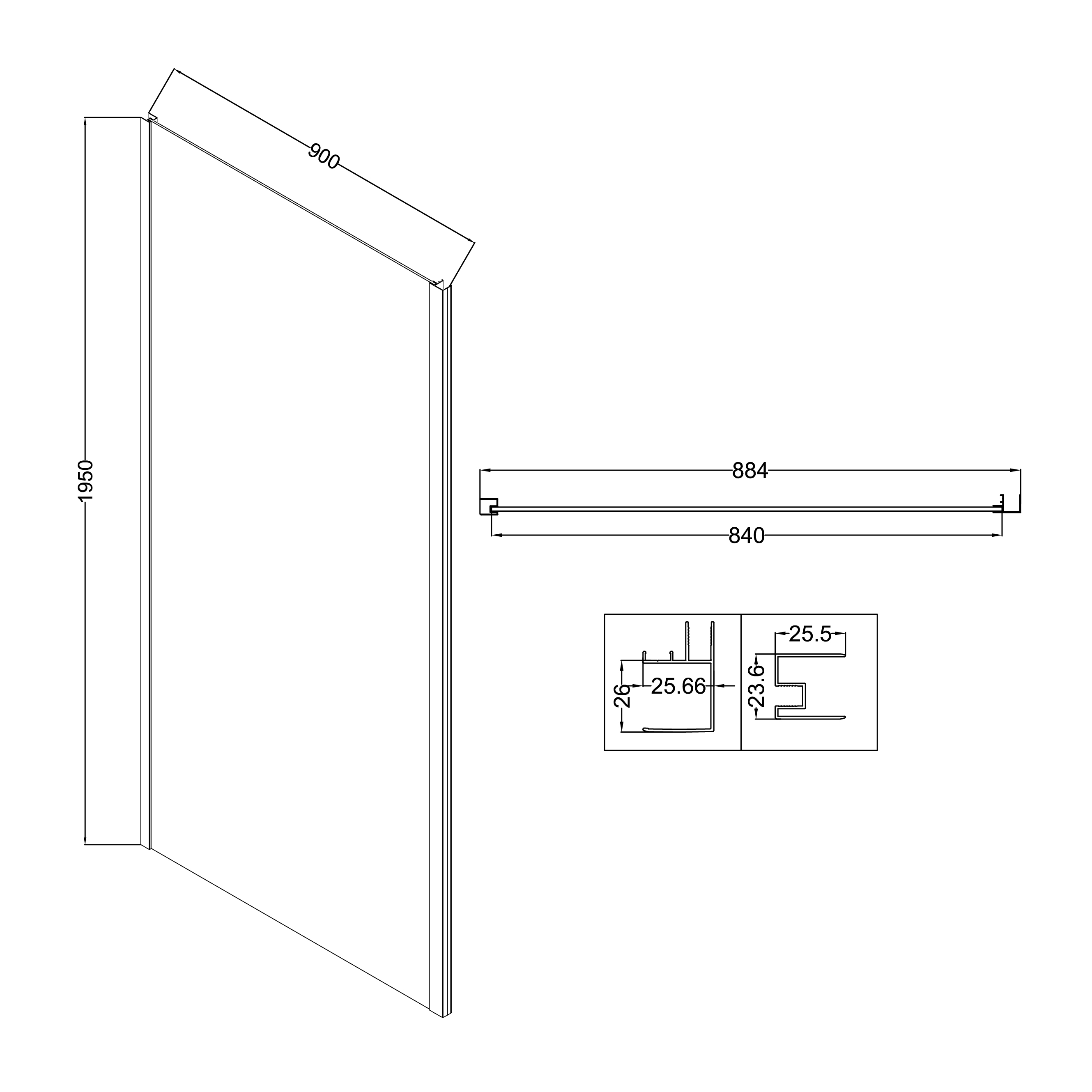 Душевой уголок Niagara Nova NG-84-12AB-A90B-34 120x90, стекло прозрачное, профиль черный матовый