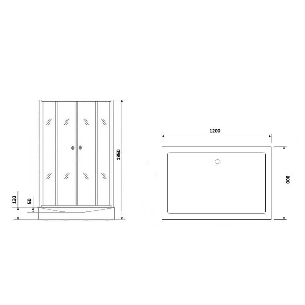 Душевой уголок Niagara Eco NG-012-14Q Black 120х80, с поддоном, стекло мозаика, профиль черный - фото 1