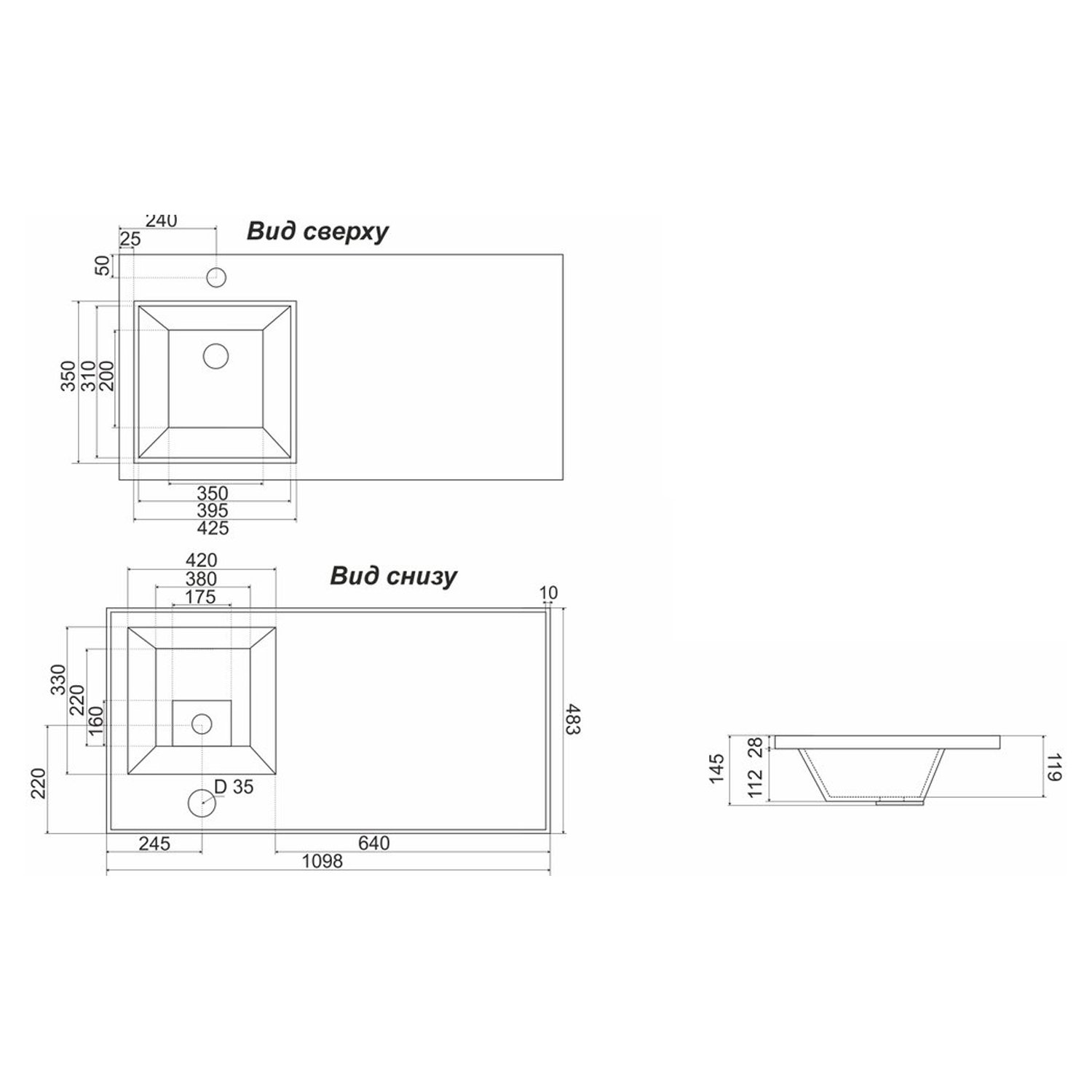 Тумба под раковину Corozo Леон 50, напольная, цвет белый