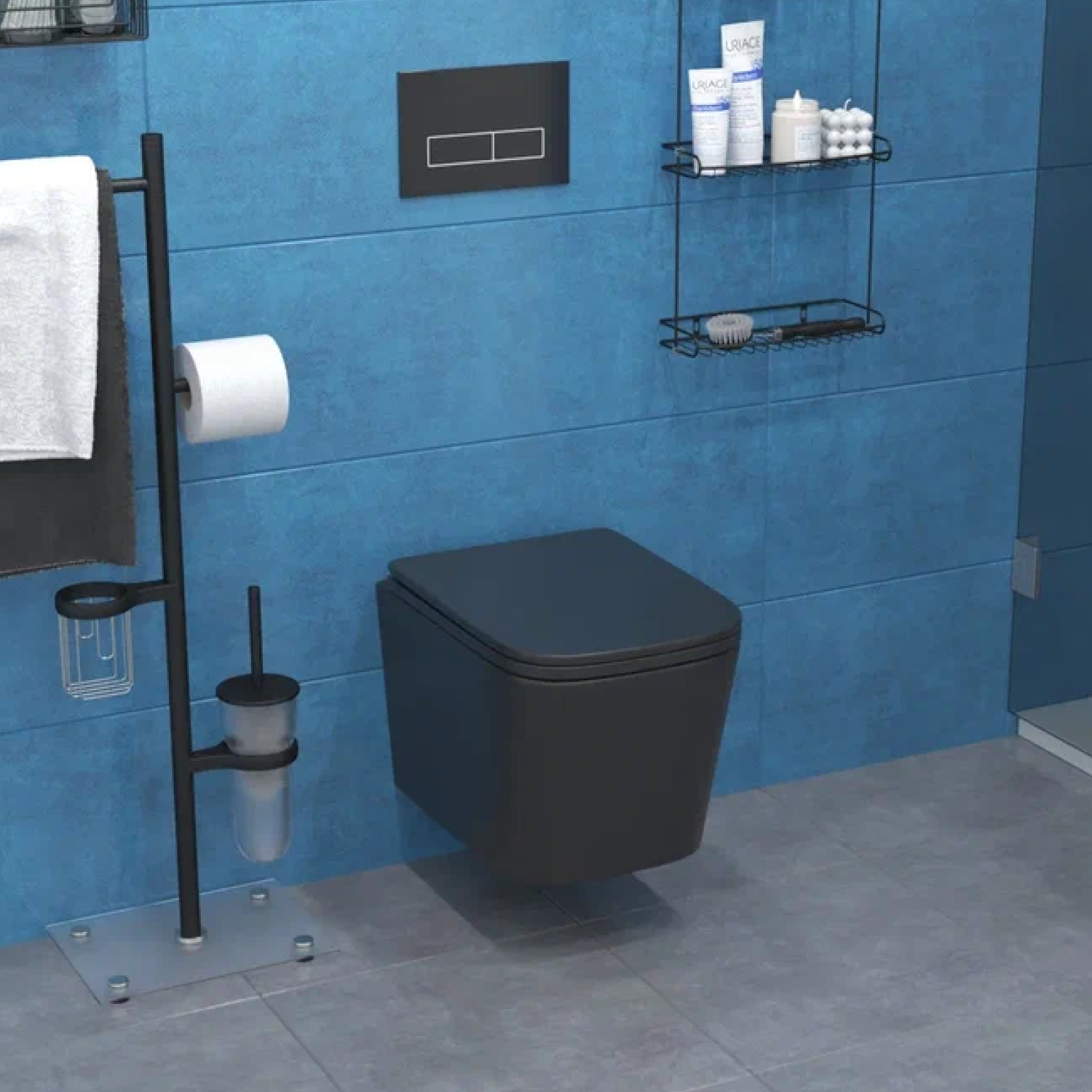 Унитаз Joki Verna T JK0711055MB подвесной, безободковый, смыв Торнадо, с сиденьем микролифт, цвет черный матовый