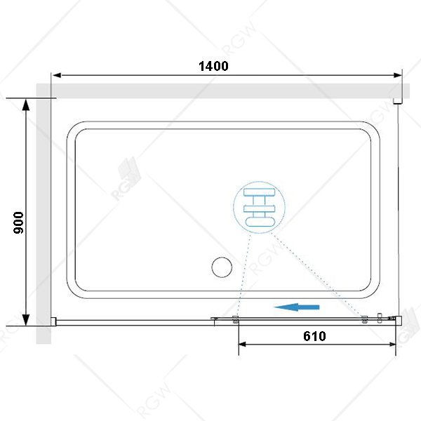 Душевой уголок RGW Stilvoll SV-42B 140х90, стекло прозрачное, профиль черный