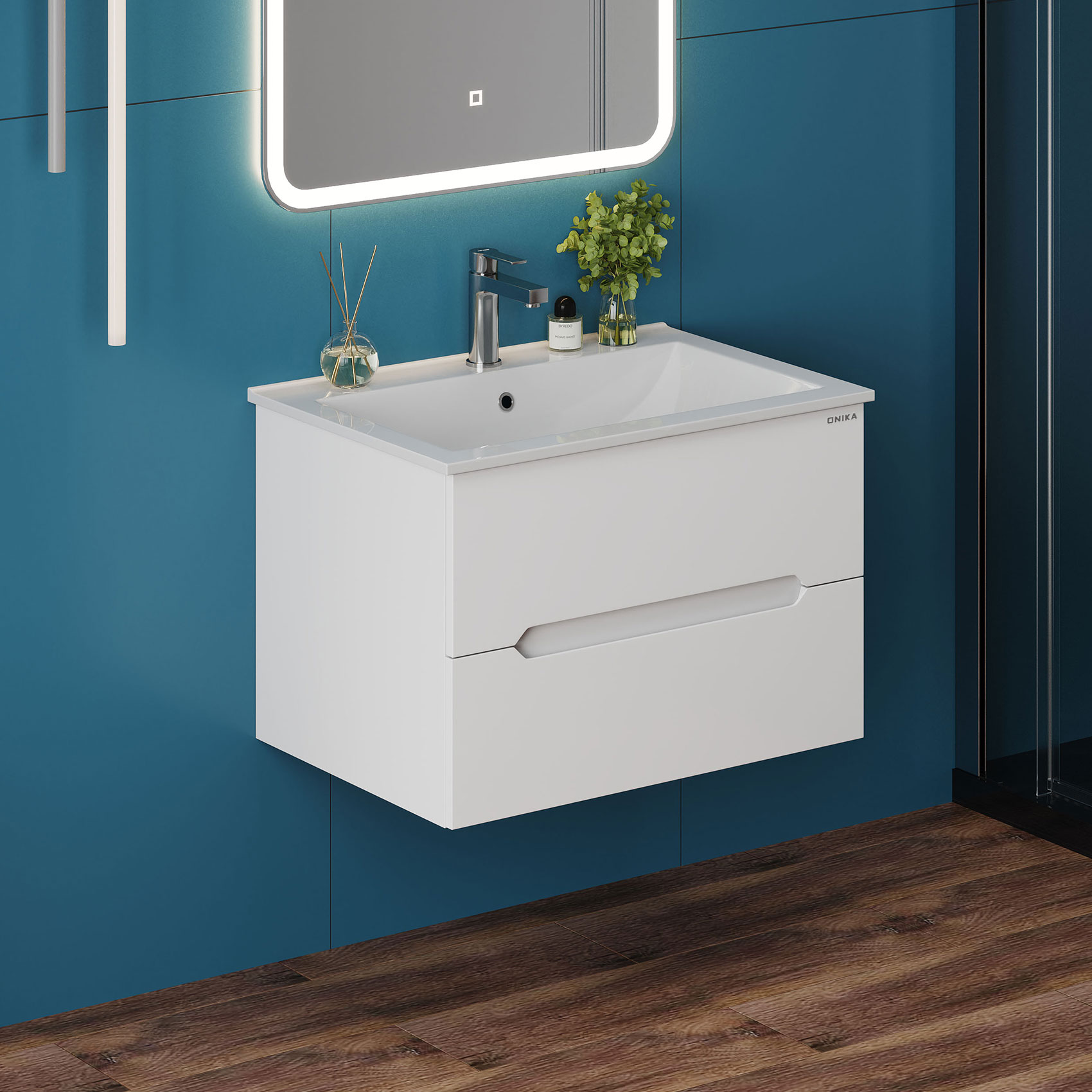 Мебель для ванной Оника Айленд 70, подвесная, цвет белый - фото 1