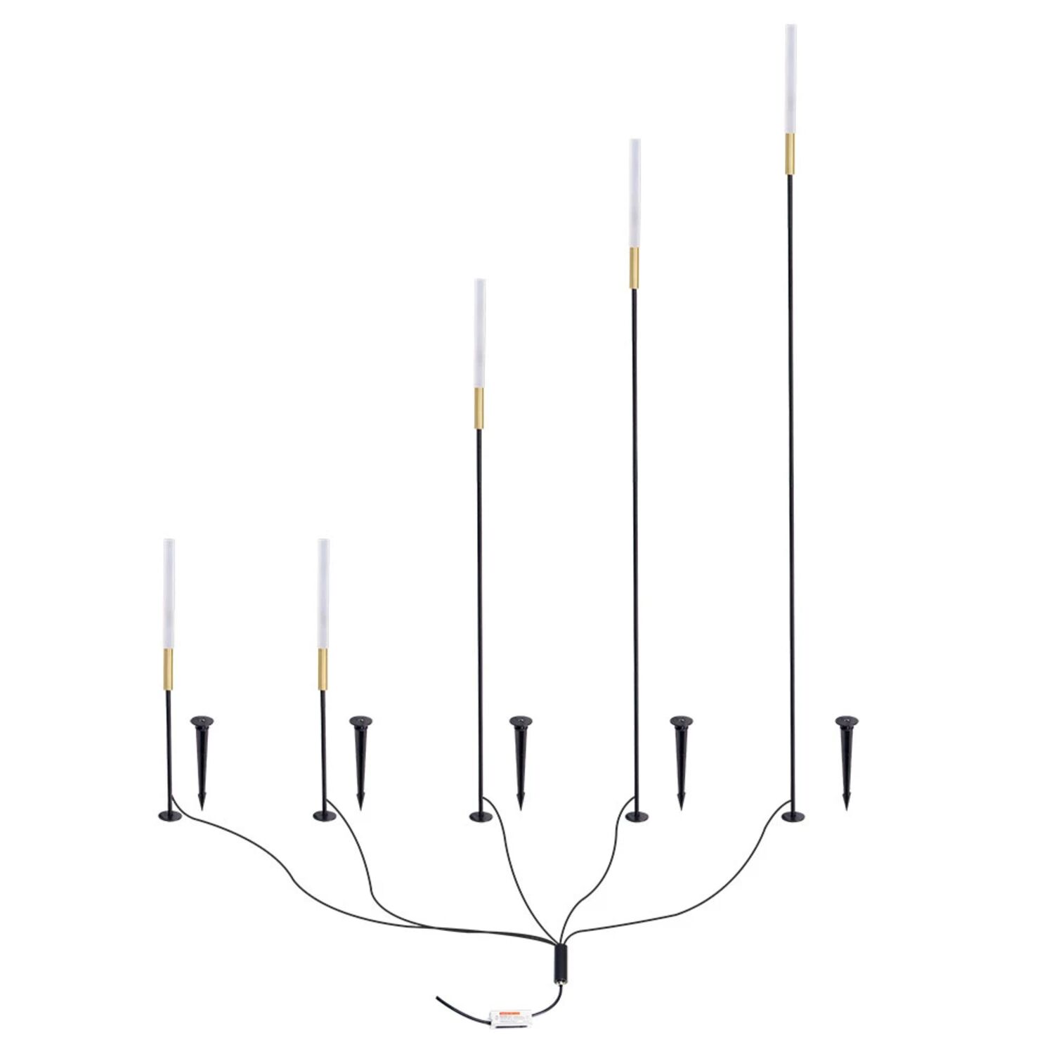 Грунтовый светильник Arte Lamp Muster A1083PA-5BK, арматура черная, плафон алюминий / пластик белый