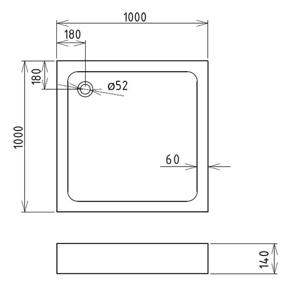 Поддон для душа Gemy ST16T 100x100, акриловый, цвет белый - фото 1