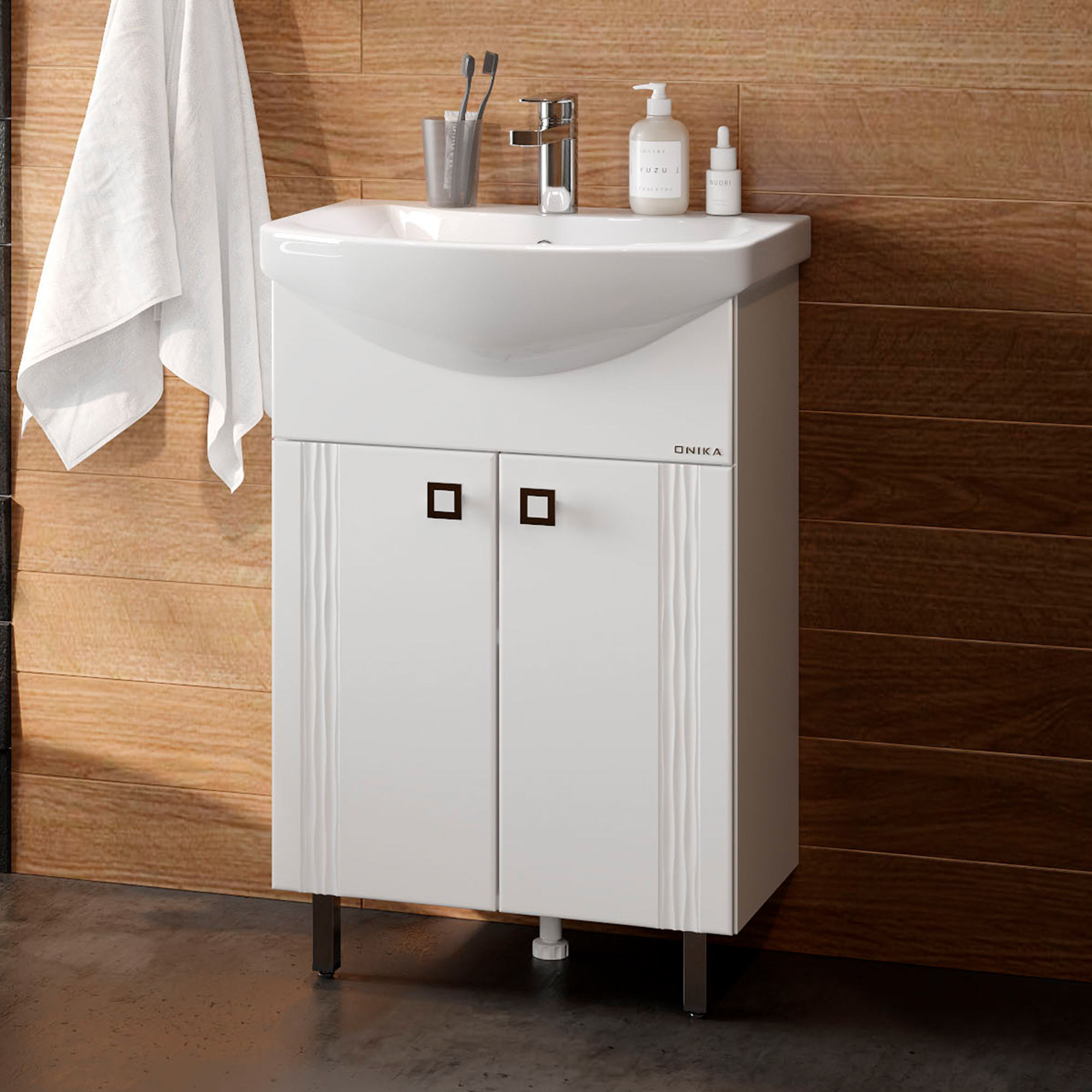 Тумба под раковину Оника Лига 60, цвет белый - фото 1