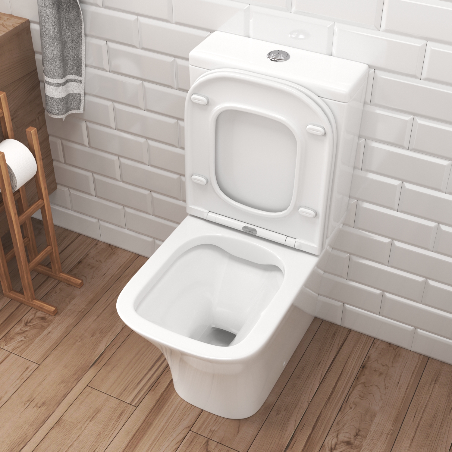 Унитаз Joki Verna JK3052011 напольный, безободковый, с сиденьем микролифт, цвет  белый - фото 1