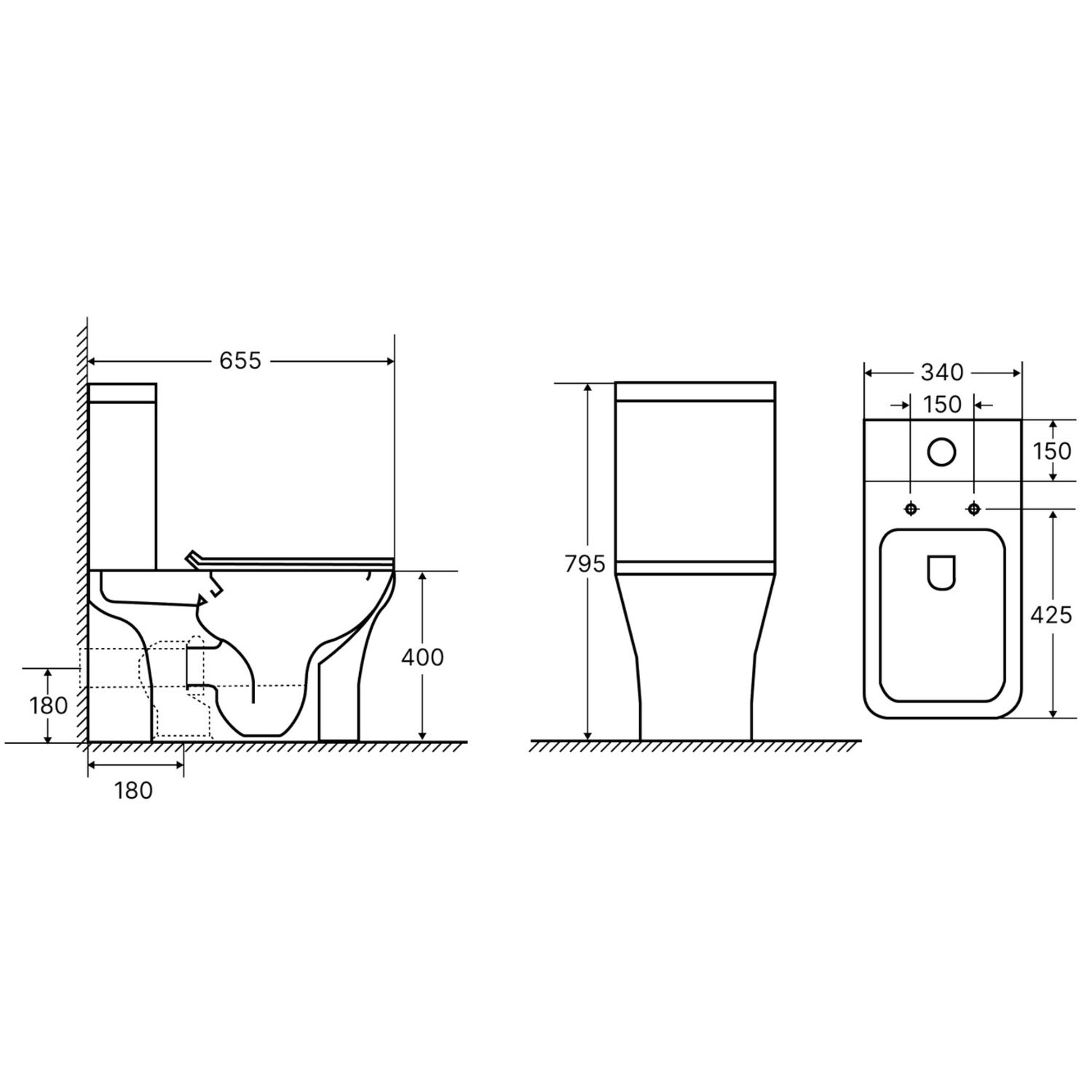 Унитаз Акватек Optima T Square Tornado AQ4421-00 напольный, безободковый, смыв Торнадо, с сиденьем микролифт, цвет белый - фото 1