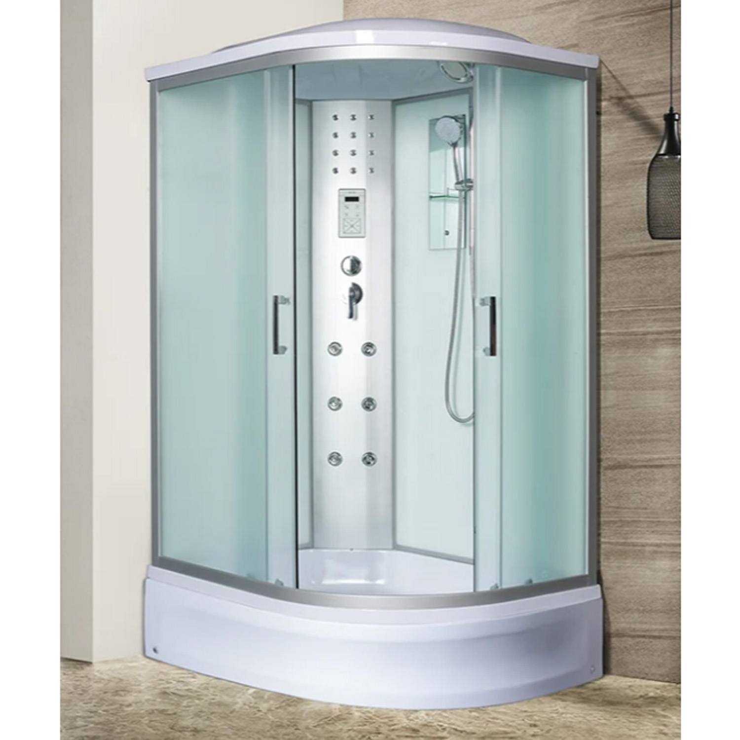 Душевая кабина River Dunay 110/80/24 МТ L 110x80, левая, стекло матовое, профиль хром матовый, с гидромассажем
