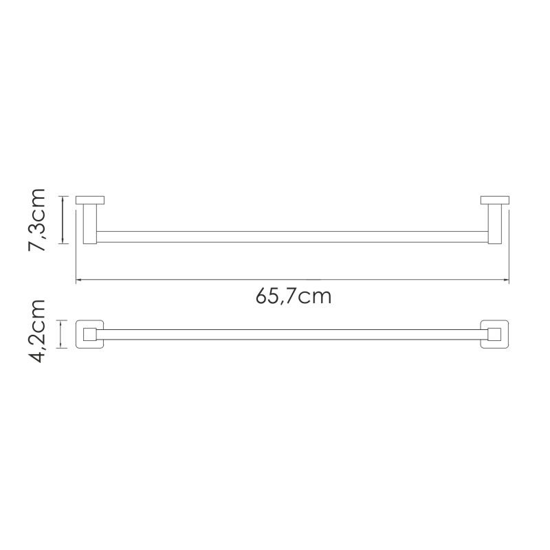 Полотенцедержатель WasserKRAFT Rhin K-8730, 66 см, цвет хром - фото 1