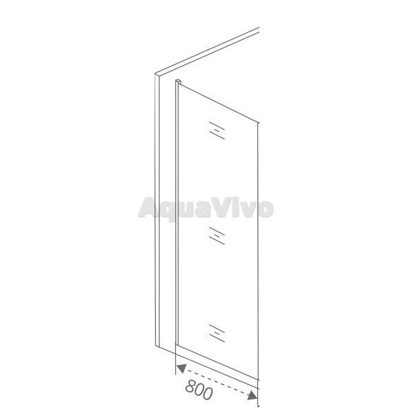 Боковая стенка Good Door Latte SP-80-C-WE 80, стекло прозрачное, профиль белый - фото 1