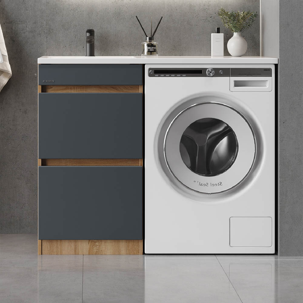 Тумба под раковину Оника Милтон 48, с ящиками, цвет серый / дуб сонома - фото 1