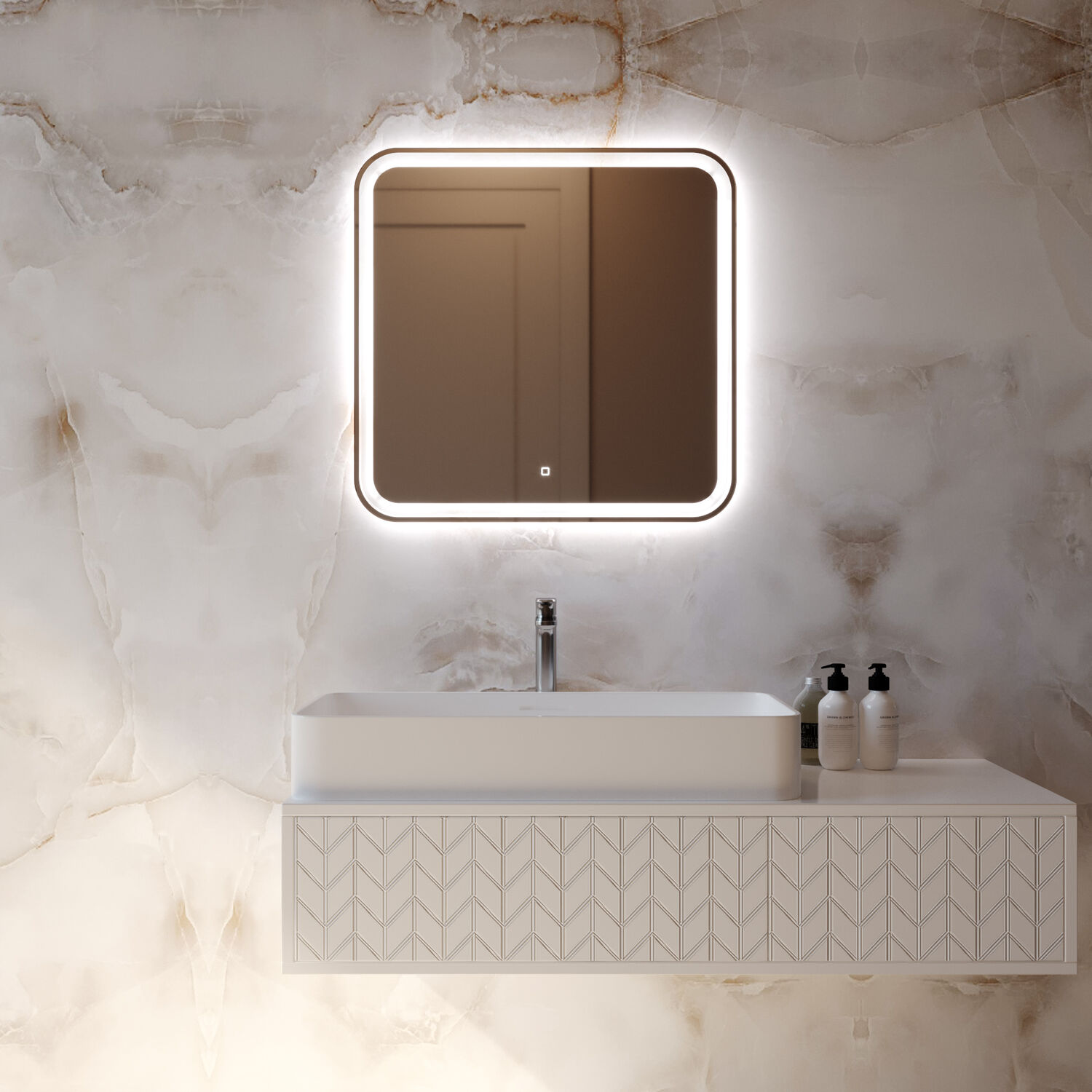 Зеркало Mixline Стив Лайт 70x69, с подсветкой - фото 1