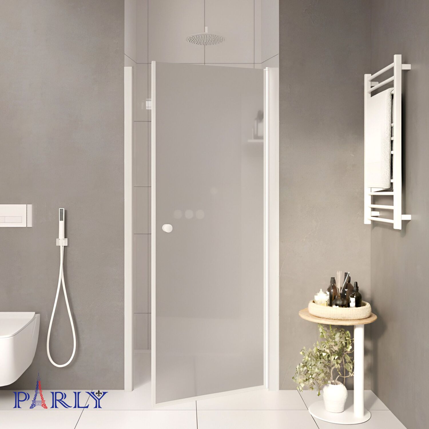 Душевая дверь Parly DE80F 80x185, стекло матовое, профиль белый