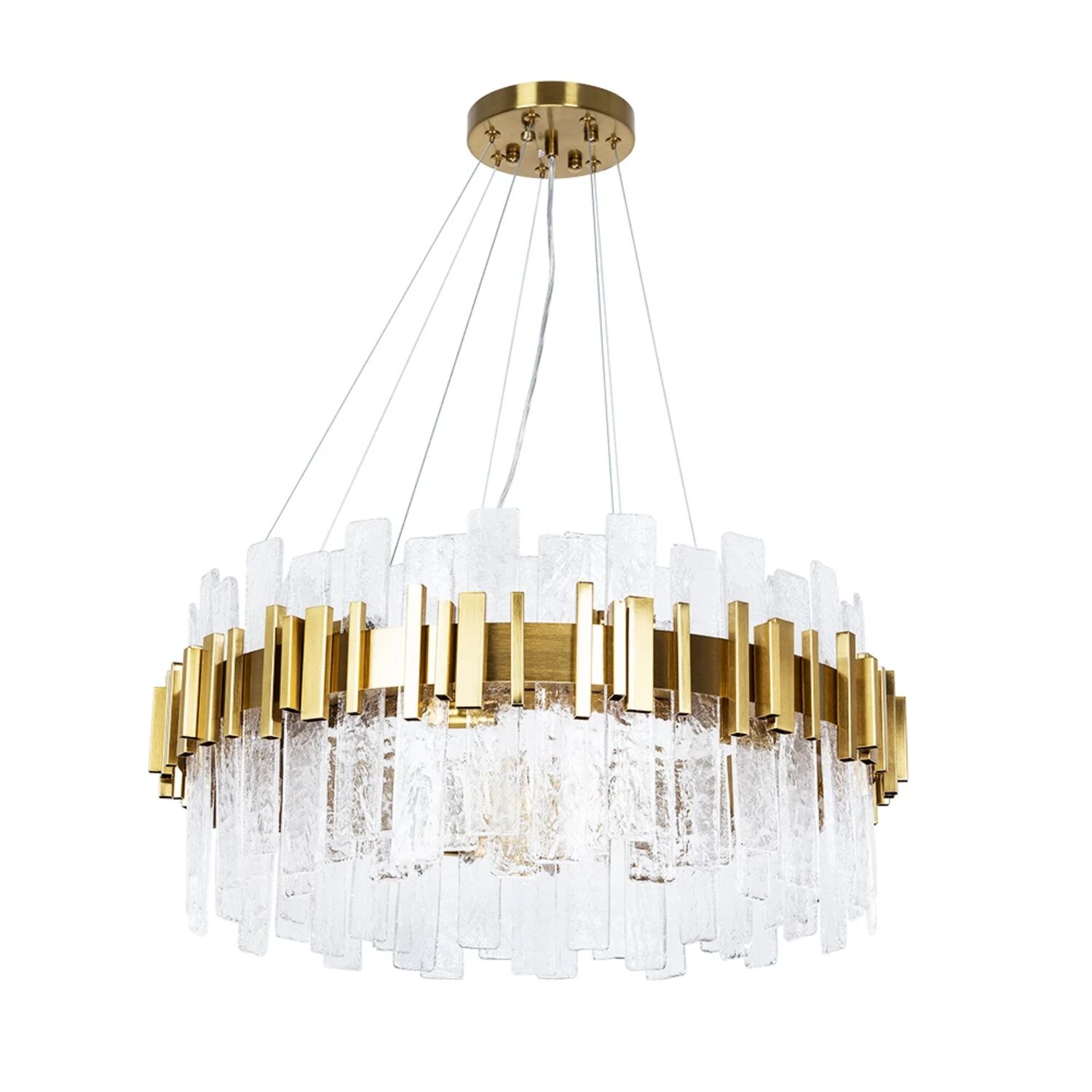 Подвесная люстра Arte Lamp Alya A1053SP-14PB, арматура полированная медь, плафон стекло прозрачное