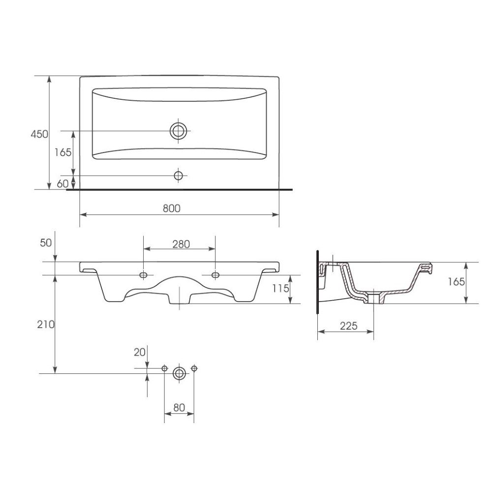 Мебель для ванной Corozo Остин 80, цвет пайн белый