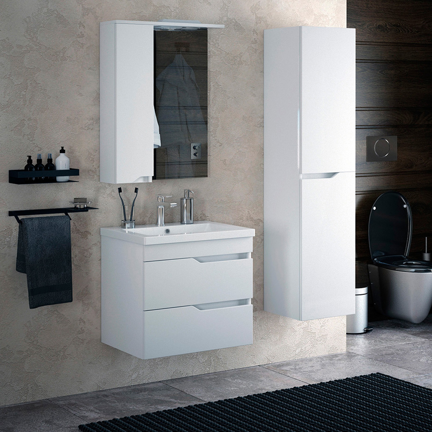 Мебель для ванной Corozo Теона 70, подвесная, цвет белый