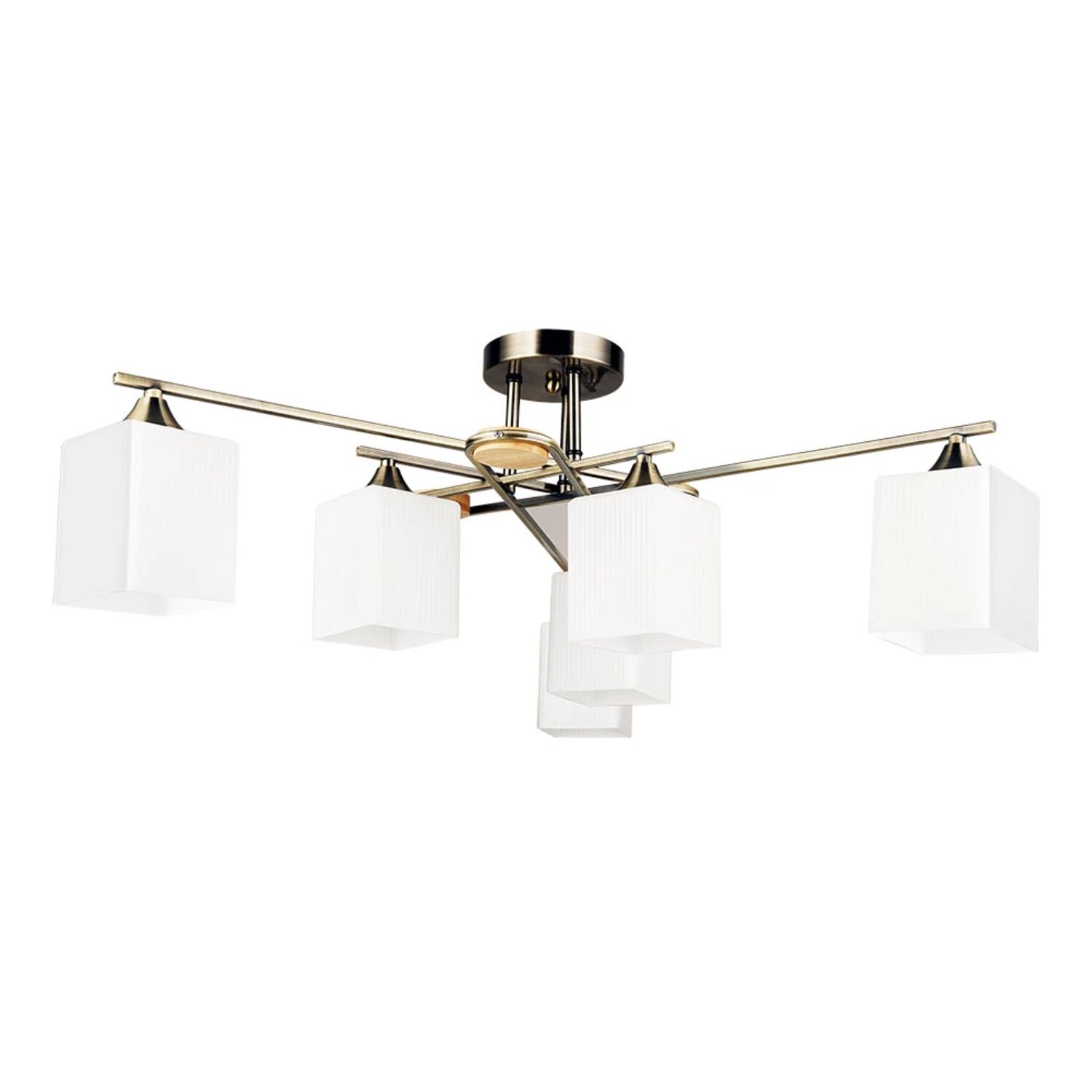 Потолочная люстра Arte Lamp Largo A4497PL-6AB, арматура античная бронза, плафон стекло белое