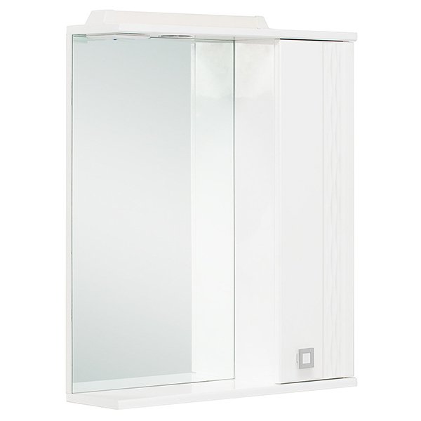Шкаф-зеркало Оника Лига 60.01, правый, с подсветкой, цвет белый - фото 1