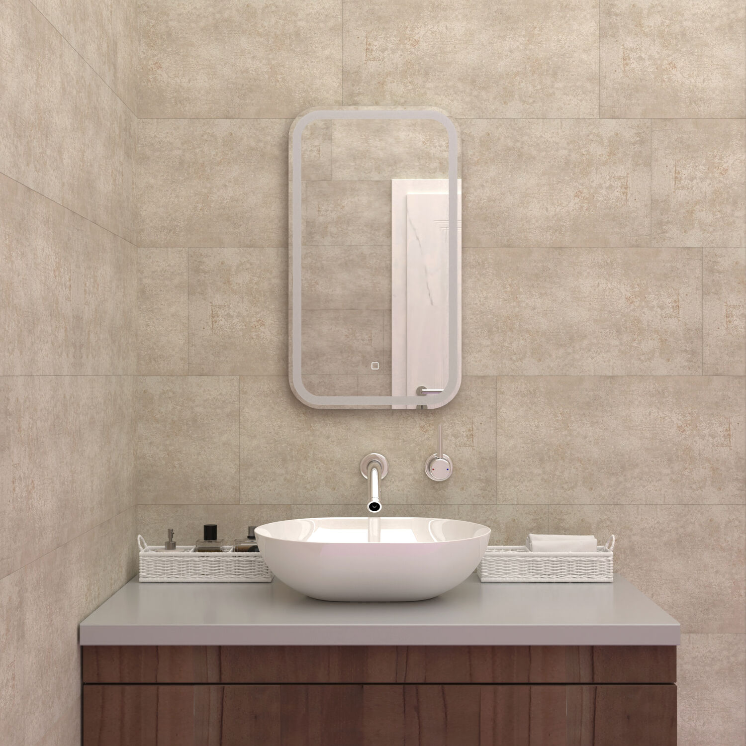 Зеркало Mixline Мальта 40x70, с подсветкой - фото 1