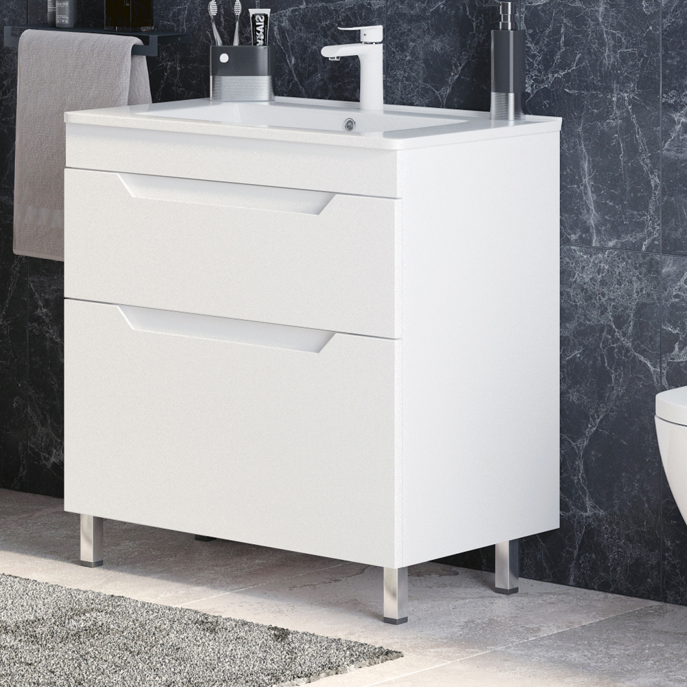 Мебель для ванной Corozo Юта 75, напольная, цвет белый - фото 1