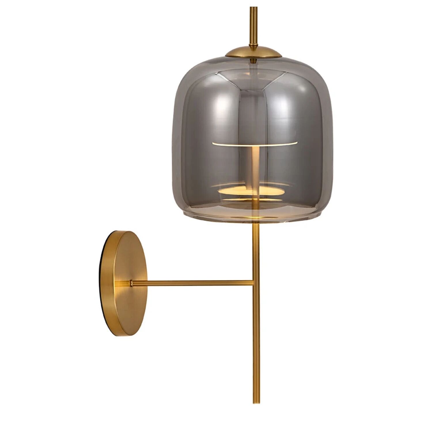 Бра Arte Lamp Padova A2404AP-1SM, арматура латунь, плафон стекло дымчатое