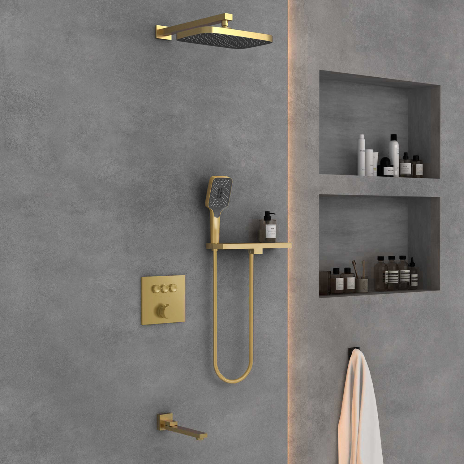 Душевой комплект Vincea VSFW-4311RBG, встраиваемый, цвет брашированное золото - фото 1